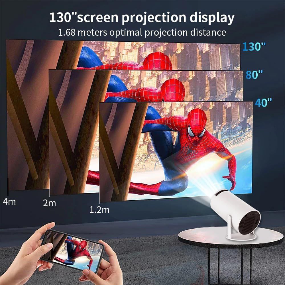 Portable Mini Projector | Native 720p HD, Support | Dual WiFi, Bluetooth |