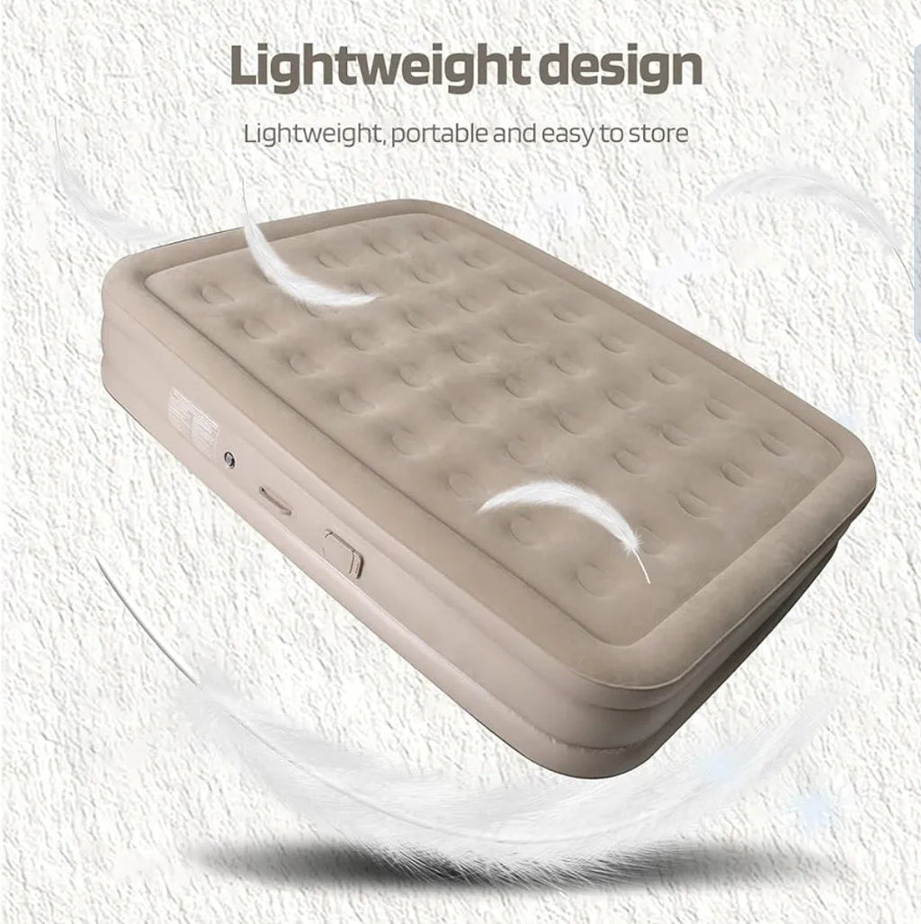 Airbed, Inflatable Mattress, 191x99x40cm, Brown, Waterproof, 200kg Capacity, Plush, Minimalist, Inflates in 3 Mins, Suitable for Home & Camping