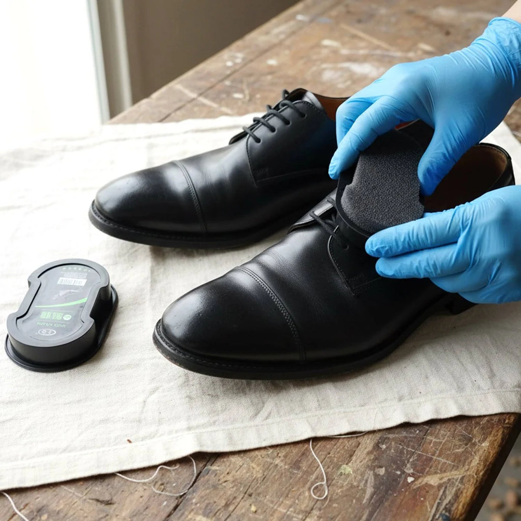 Double-sided instant shoe polish sponge